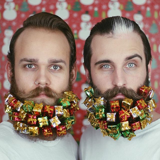 В лесу родилась борода: как мужчины украшают свою бороду к Новому году 2016