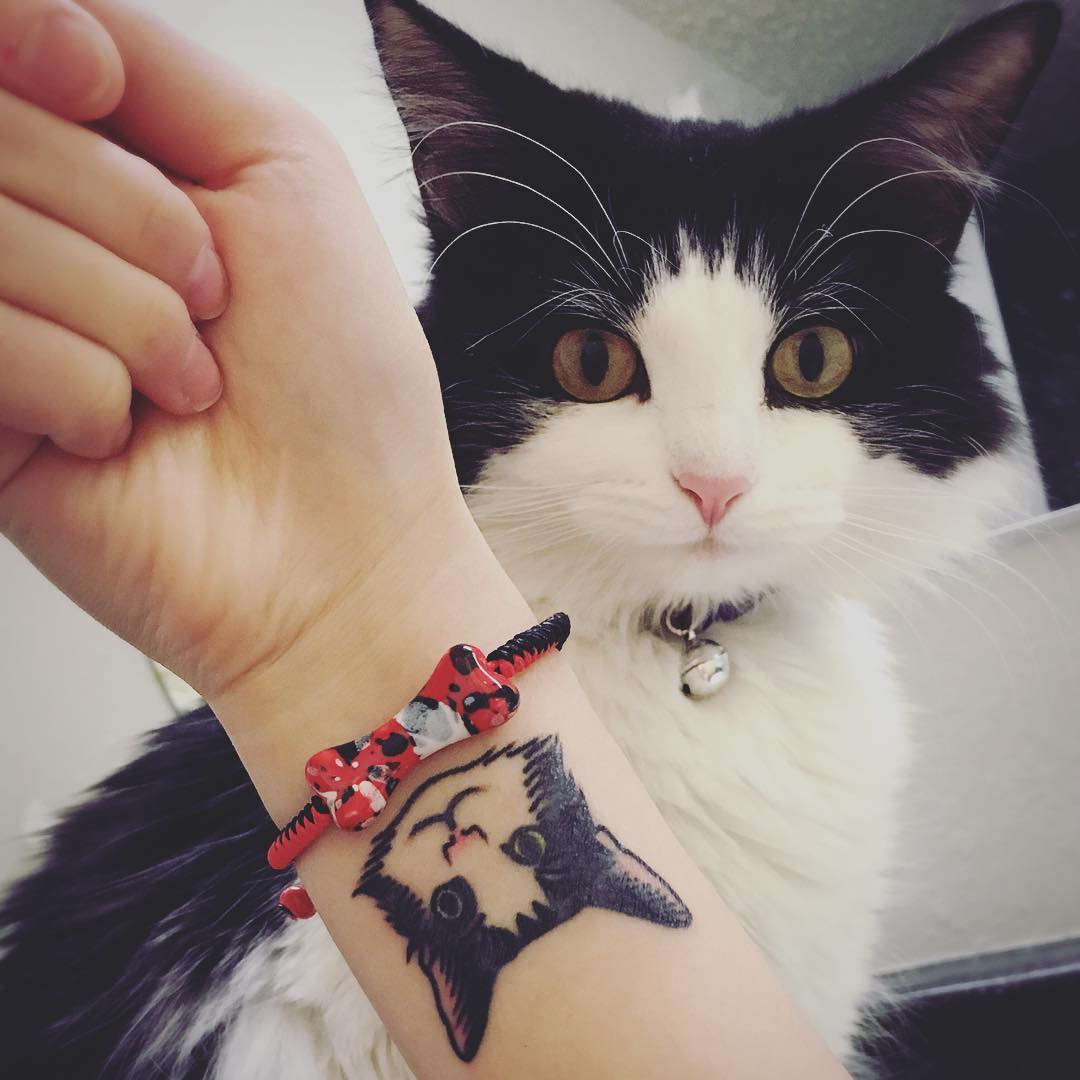 Тату кошек на запястье для девушек Тату кошек на запястье для девушек