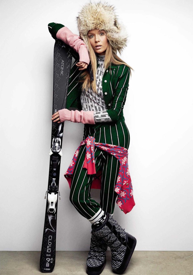 Жозефин Скривер показывает, как одеваться на лыжном курорте в новой фотосессии для Vogue (ФОТО)