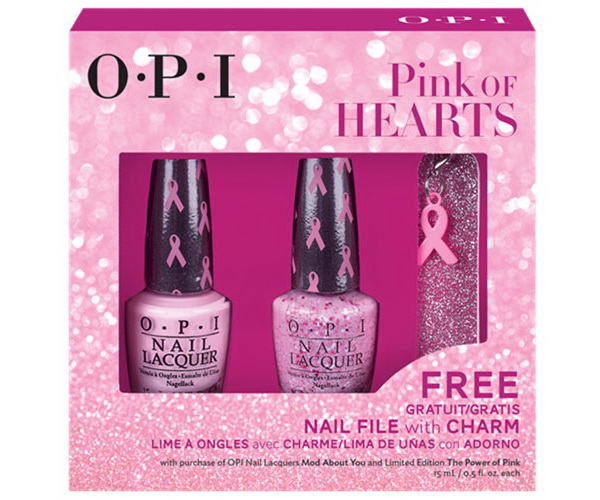 Около 25 тыс долларов от продажи коллекции OPI Pink of Hearts Duo марка планирует передать передаст в фонд Susan G Komen, и дополнительно 5 тыс. долларов будет передано канадской благотворительной организации Rethink Breast Cancer, занимающейся образовательными, исследовательскими программами и поддержкой пострадавших от рака молочной железы.