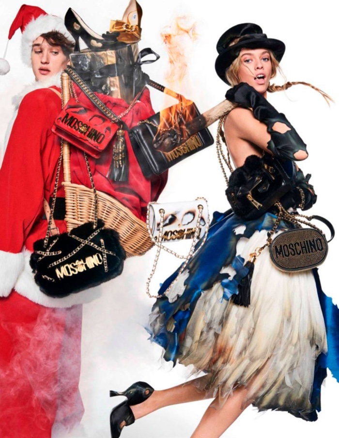 Ну, дед мороз, погоди: Сара Сампайо и Стелла Максвелл в хулиганской рождественской фотосессии Vogue
