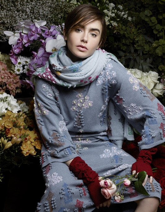 Еще одна от Chanel: Лили Коллинз блистает в объективе Карла Лагерфельда